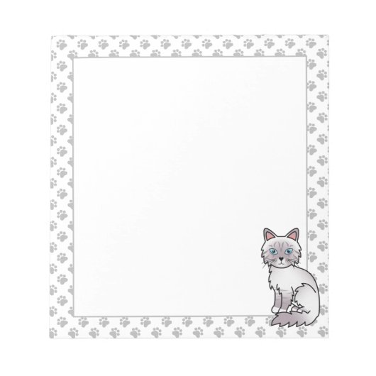 Lilac Point Tabby Birman / Ragdoll Niedlich Cat & Notizblock (Vorderseite)