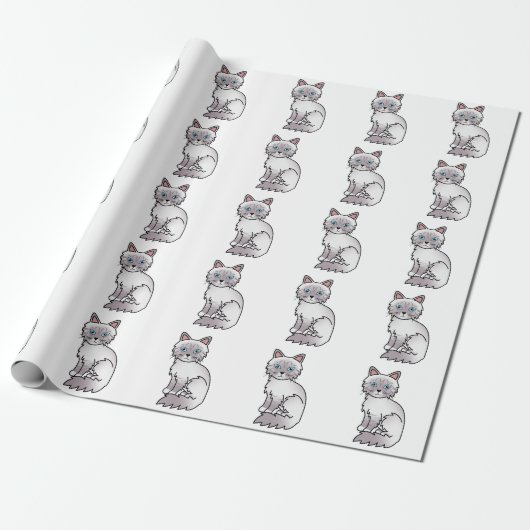 Lilac Point Tabby Birman/Ragdoll Niedlich Cat Patt Geschenkpapier (Ungerollt)