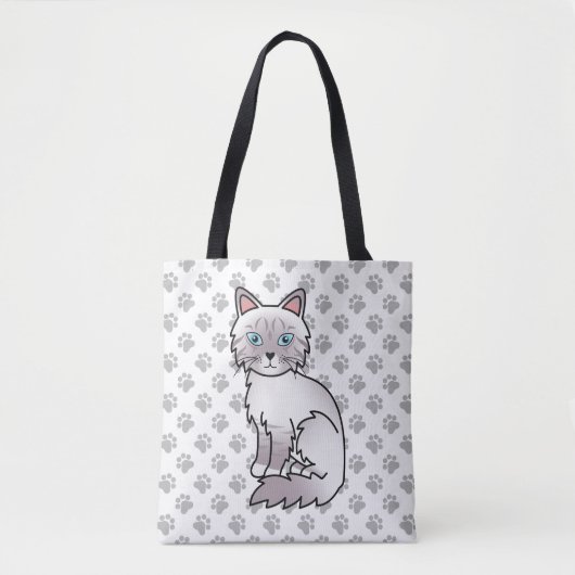 Lilac Point Tabby Birman / Ragdoll Niedlich Cat &  Tasche (Vorderseite)