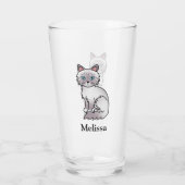 Lilac Point Tabby Birman / Ragdoll Niedliche Katze Glas (Rückseite)