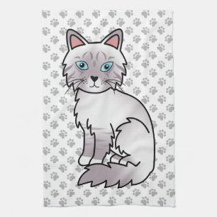 Lilac Point Tabby Birman / Ragdoll Süße Katze & Pf Geschirrtuch