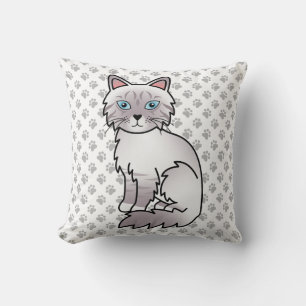 Lilac Point Tabby Birman / Ragdoll Süße Katze & Pf Kissen