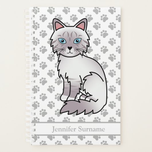 Lilac Point Tabby Birman/Ragdoll und Paws & Text Planer (Vorderseite)