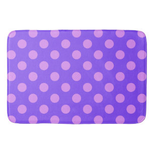 Lilac polka dots on periwinkle badematte