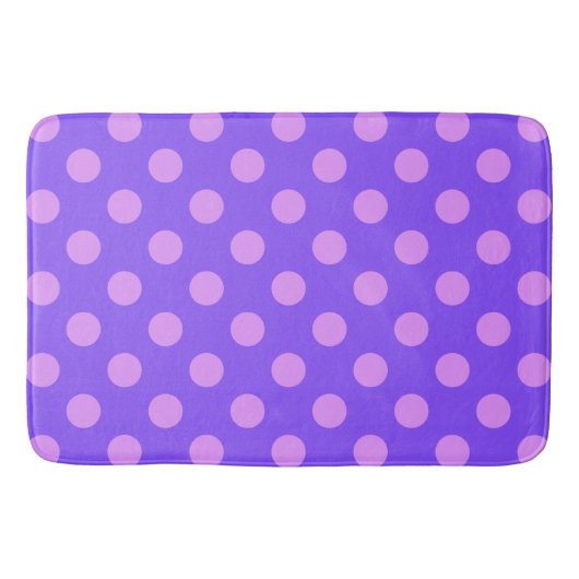 Lilac polka dots on periwinkle badematte (Vorderseite)