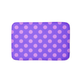 Lilac polka dots on periwinkle badematte