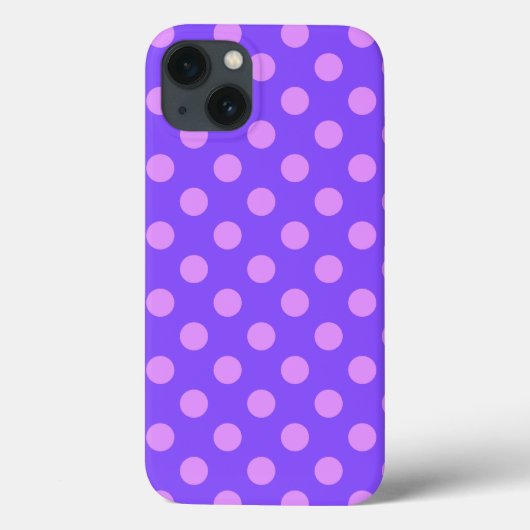 Lilac polka dots on periwinkle Case-Mate iPhone ca Case-Mate iPhone Hülle (Rückseite)