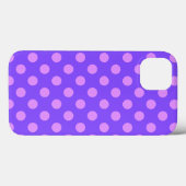 Lilac polka dots on periwinkle Case-Mate iPhone ca Hülle (Rückseite (Horizontal))