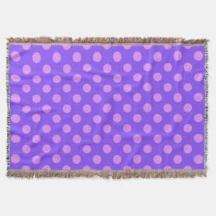 Lilac polka dots on periwinkle decke