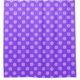 Lilac polka dots on periwinkle duschvorhang