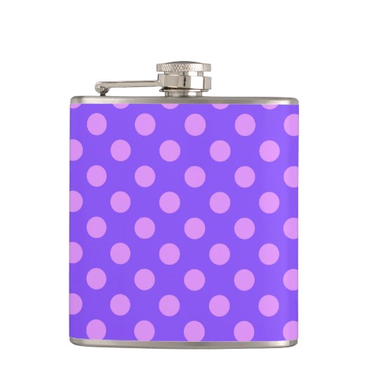 Lilac polka dots on periwinkle flachmann (Vorderseite)
