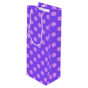 Lilac polka dots on periwinkle geschenktüte für weinflaschen