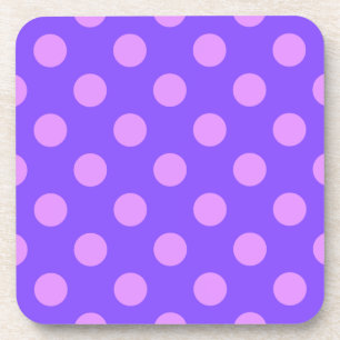 Lilac polka dots on periwinkle getränkeuntersetzer