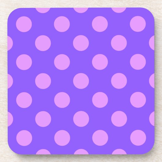 Lilac polka dots on periwinkle getränkeuntersetzer (Vorderseite)
