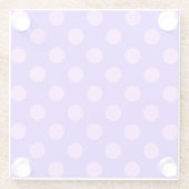 Lilac polka dots on periwinkle glasuntersetzer (Rückseite)