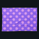Lilac polka dots on periwinkle handtuch<br><div class="desc">Lilac polka dots on periwinkle</div>