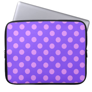Lilac polka dots on periwinkle laptopschutzhülle