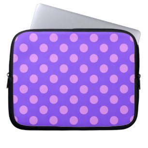 Lilac polka dots on periwinkle laptopschutzhülle