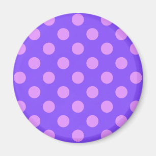 Lilac polka dots on periwinkle magnet