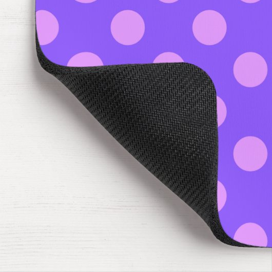 Lilac polka dots on periwinkle mousepad (Ecke)
