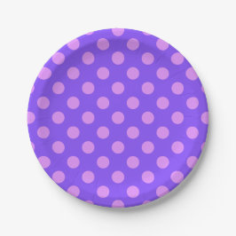 Lilac polka dots on periwinkle pappteller