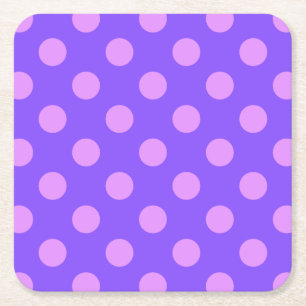 Lilac polka dots on periwinkle rechteckiger pappuntersetzer