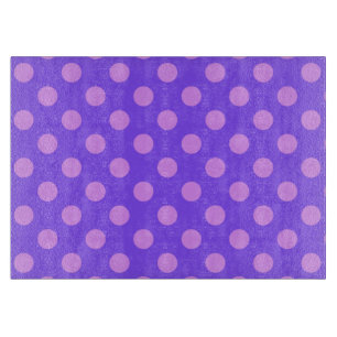 Lilac polka dots on periwinkle schneidebrett