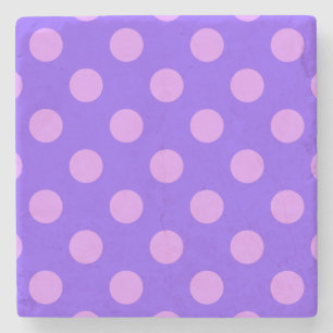 Lilac polka dots on periwinkle steinuntersetzer