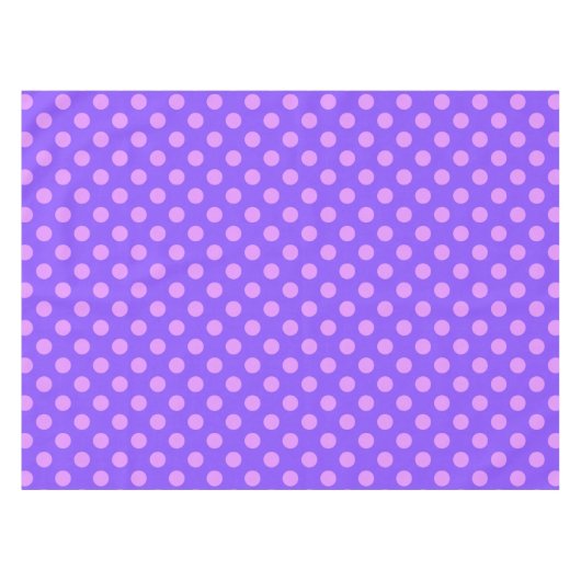 Lilac polka dots on periwinkle tischdecke (Vorderseite (Horizontal))