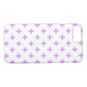 Lilac polka kreuzt auf weiß Case-Mate iPhone hülle (Rückseite (Horizontal))
