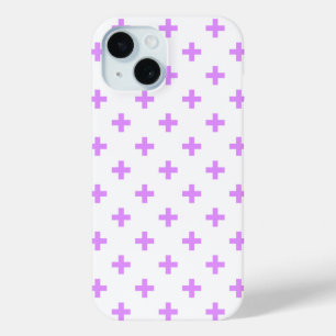 Lilac polka kreuzt auf weiß Case-Mate iPhone hülle