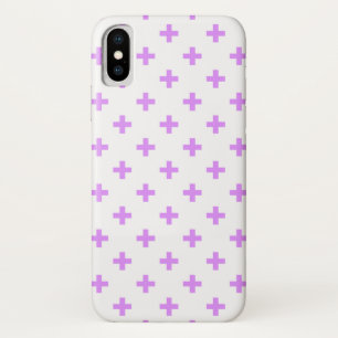 Lilac polka kreuzt auf weiß Case-Mate iPhone hülle