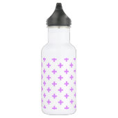 Lilac polka kreuzt auf weiß edelstahlflasche (Rechts)