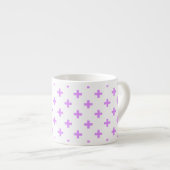 Lilac polka kreuzt auf weiß espressotasse (Vorderseite Rechts)