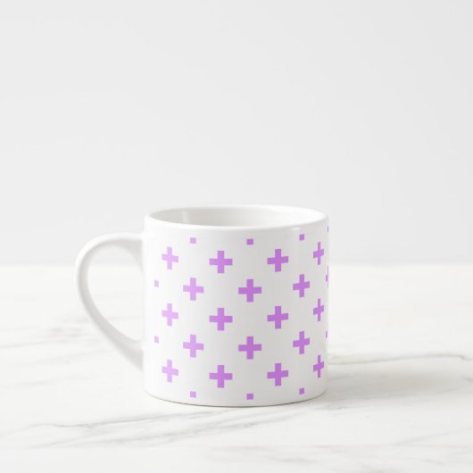 Lilac polka kreuzt auf weiß espressotasse (Links)