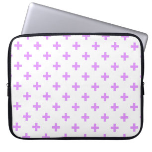 Lilac polka kreuzt auf weiß laptopschutzhülle