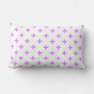 Lilac polka kreuzt auf weiß lendenkissen