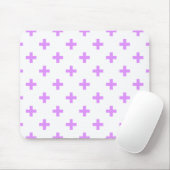 Lilac polka kreuzt auf weiß mousepad (Mit Mouse)