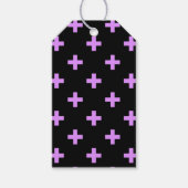 Lilac polka kreuzt schwarz geschenkanhänger (Vorderseite)