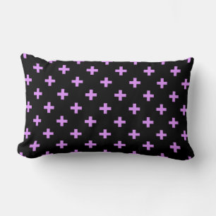 Lilac polka kreuzt schwarz lendenkissen