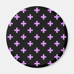 Lilac polka kreuzt schwarz magnet