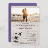 Lilac Puerto Rico Passport Hochzeit Einladung (Vorne/Hinten)