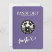 Lilac Puerto Rico Passport Save The Date (Vorderseite)
