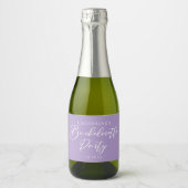 Lilac Purple Bachelorette Party Custom Mini Schaumweinetikett (Vorderseite)