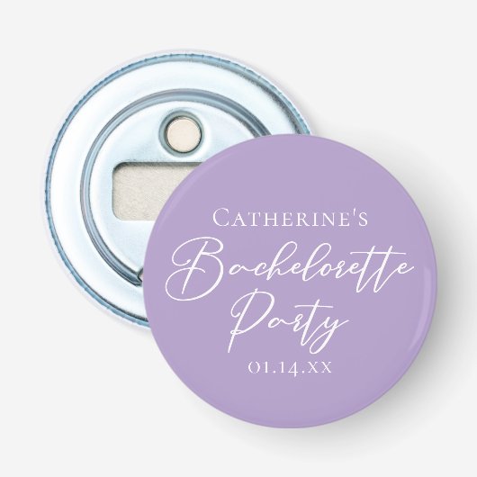 Lilac Purple Bachelorette Party Personalized Flaschenöffner (Vorderseite)