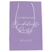 Lilac Purple Bachelorette Party Personalized Mittlere Geschenktüte (Vorderseite)