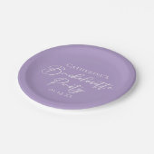 Lilac Purple Bachelorette Party Personalized Pappteller (Schrägansicht)