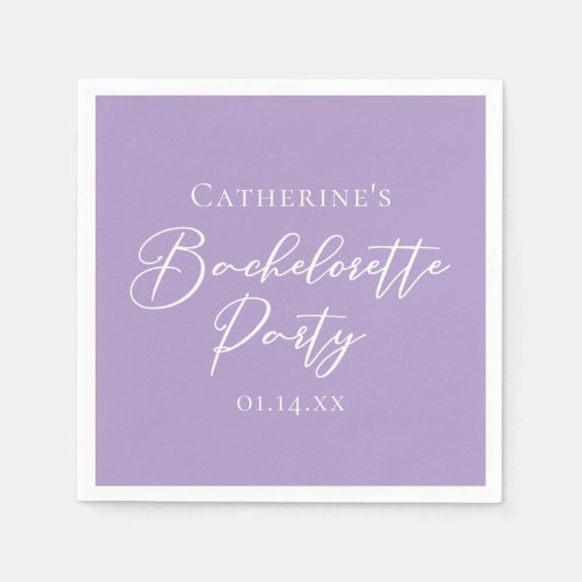 Lilac Purple Bachelorette Party Personalized Serviette (Vorderseite)