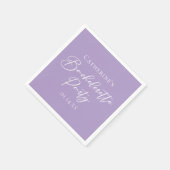 Lilac Purple Bachelorette Party Personalized Serviette (Ecke)
