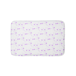 Lilac Purple Blumen, kleine pastellfarbene Blütenb Badematte